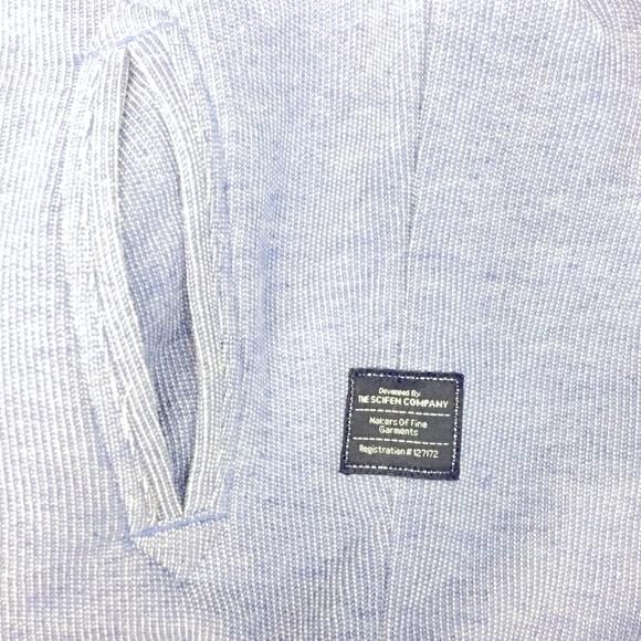 The Scifen Company Men's Large Blue Pull Over 3 Button Henley Sweater - Picture 10 of 10